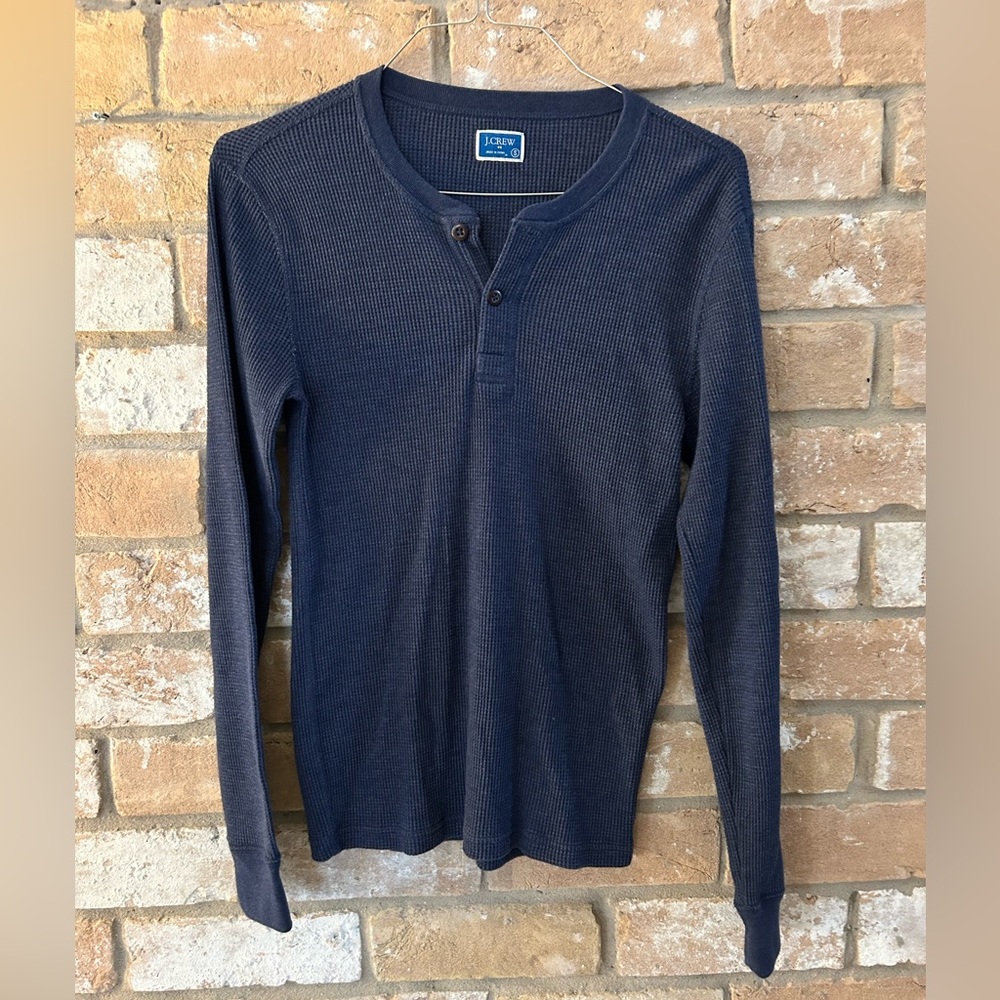 J. Crew Men's Dark Blue Henley Shirt. Size small.